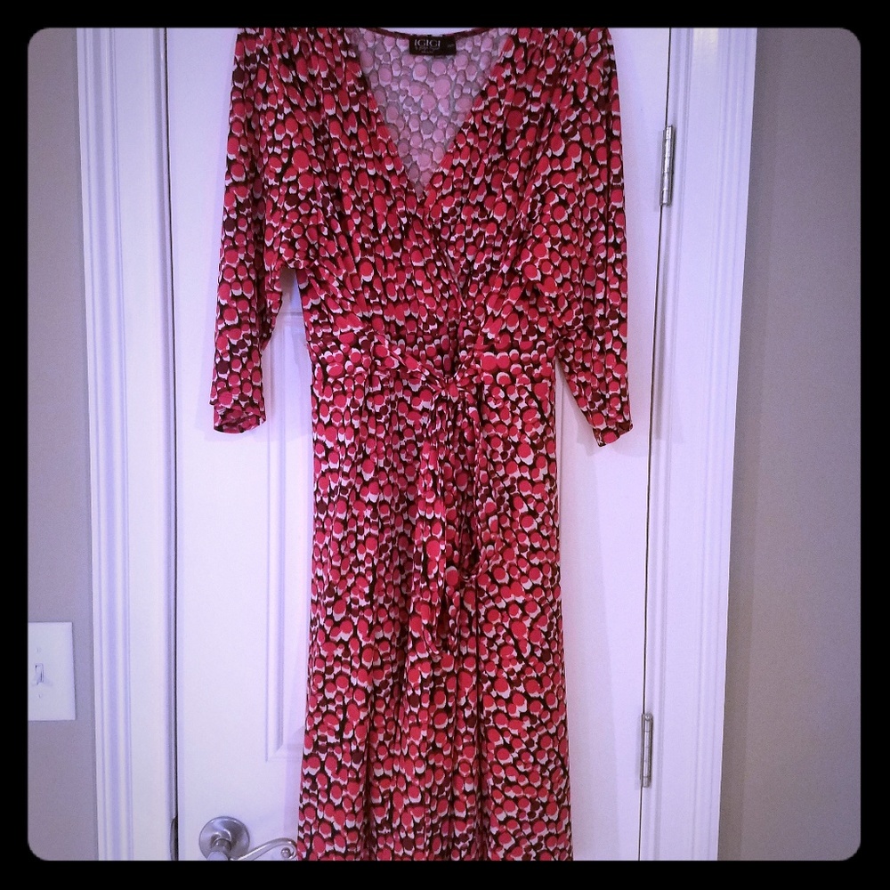 IGIGI 3/4 Sleeve Wrap Dress